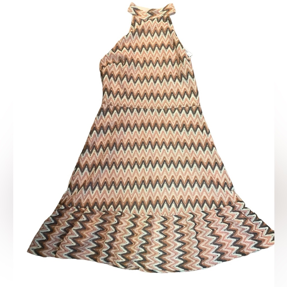 Donna Morgan Retro Maggy Chevron Stripe Zig Zag Print Sleeveless Dress, Sz 8 NWT - Picture 9 of 15
